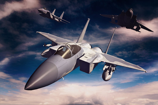 F-15C Eagle 3D rendering vintage effect