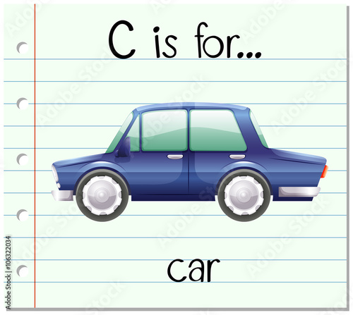 "Flashcard alphabet C is for car" Stock image and royalty-free vector ...
