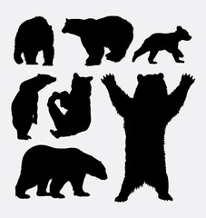 Naklejka premium Bear wild animal silhouette 2. Good use for symbol, logo, web icon, mascot, sign, sticker, or any design you want. Easy to use.