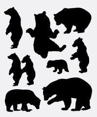 Fototapeta premium Bear wild animal silhouette 3. Good use for symbol, logo, web icon, mascot, sign, sticker, or any design you want. Easy to use. 