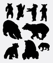 Bear wild animal silhouette 5. Good use for symbol, logo, web icon, mascot, sign, sticker, or any design you want. Easy to use.
