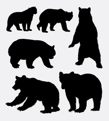 Fototapeta premium Bear wild animal silhouette 6. Good use for symbol, logo, web icon, mascot, sign, sticker, or any design you want. Easy to use. 