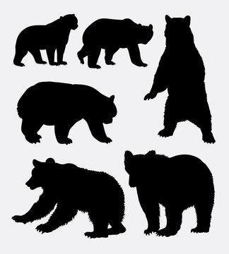 Bear wild animal silhouette 6. Good use for symbol, logo, web icon, mascot, sign, sticker, or any design you want. Easy to use.
