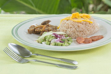 Fired Rice with shrimp paste on the plate