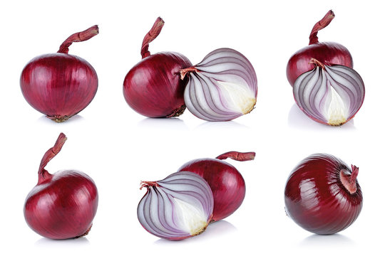 Red onion isolated on the white background