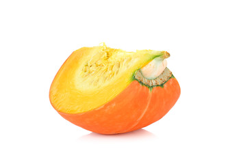 Sliced pumpkin isolated on the white