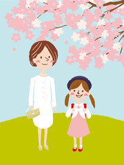 Japanese entrance ceremony of elementary school