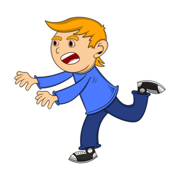 A boy running cartoon