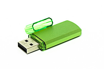 Green USB and Lid isolated on white