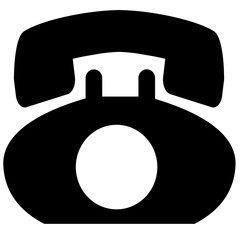 黒い電話機のイラスト