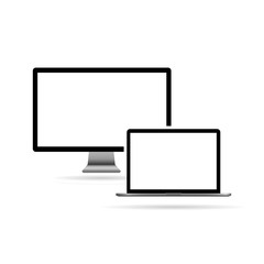 Monitor and laptop Vector