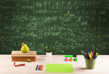 Back to school blackboard with numbers