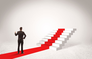 Fototapeta premium Steps to success concept with businessman