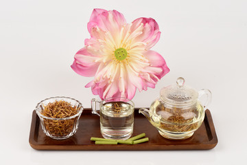 Obraz na płótnie Canvas Lotus stamen tea, medicinal and more cordial.