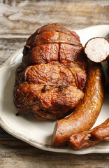 Smoked ham and sausage