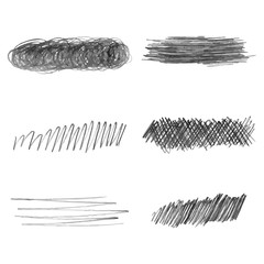Set of hand drawn pencil strokes, vector doodle illustration