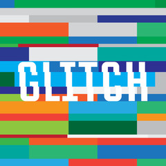 Vector glitch background with inscription, glitch pattern