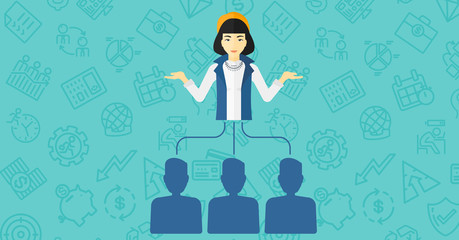 Boss with arms opened.