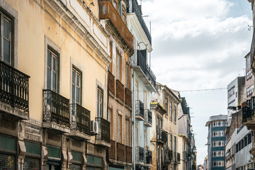 Fototapeta na wymiar Beautiful street view of historic architectural in Lisbon, Portu