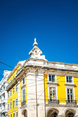 Beautiful street view of historic architectural in Lisbon, Portu