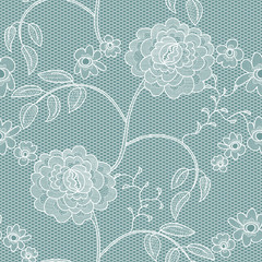 Lace seamless pattern with flowers