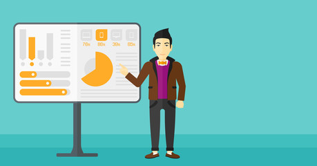 Man presenting report.