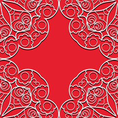 Red lace seamless pattern