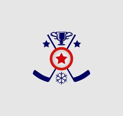 Fototapeta na wymiar ice hockey emblem
