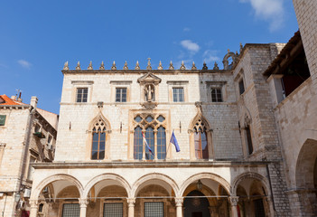 Fototapeta na wymiar Sponza Palace (1522) in Dubrovnik, Croatia. UNESCO site