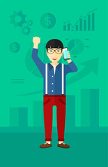 Happy successful businessman.