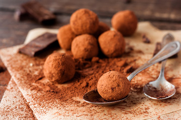 homemade chocolate candy truffles - Powered by Adobe