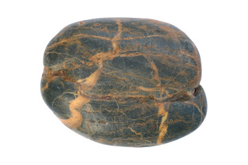 One black stone isolated on white