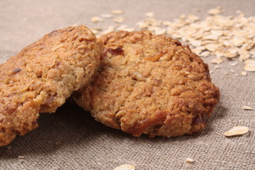 sweet homemade cookie with oat flakes
