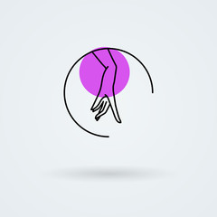 Vector icons with a graceful female hand in a beautiful setting.