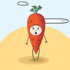 child carrot surprise vector