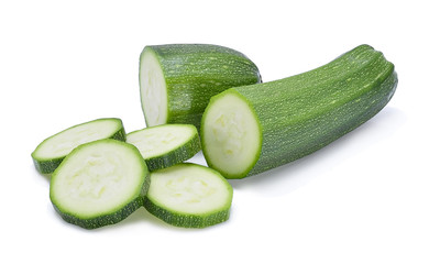 zucchini slice on white background