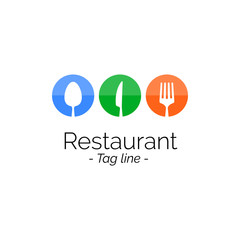 Restaurant Logo icon flat design inspiration, Vector illustration banner