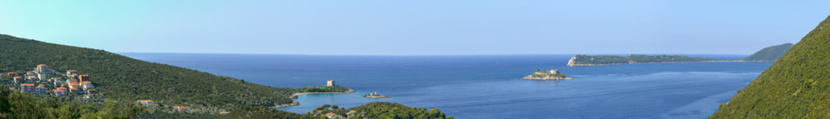 Bay Gertsegnovska Island Zanjic with Monastery Island Mamula with Fort