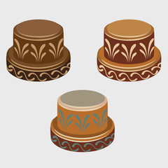 African symbols reels, three vector icons