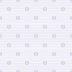 Seamless striped floral pattern in white and pastel purple color