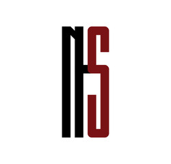 NS initial logo red and black