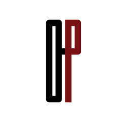 OP initial logo red and black