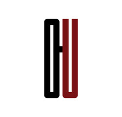 Obraz premium OU initial logo red and black