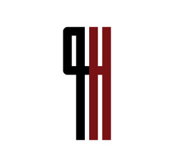 PH initial logo red and black
