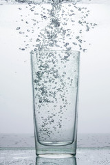 Sparkling water in a glass