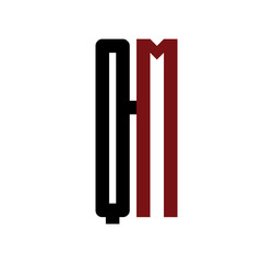 QM initial logo red and black