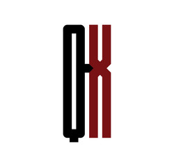QX initial logo red and black