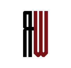 RW initial logo red and black