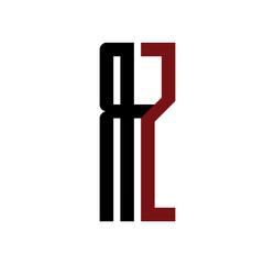 RZ initial logo red and black