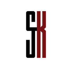 SK initial logo red and black